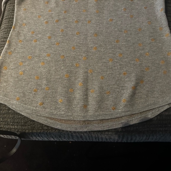 Ann Taylor Loft Gray Knit Pullover Sweater with Gold Foil Polka Dots ~ Medium - Picture 8 of 8